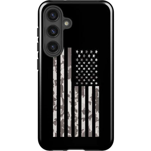 Black and White Camo American Flag Galaxy S25 Impact Case